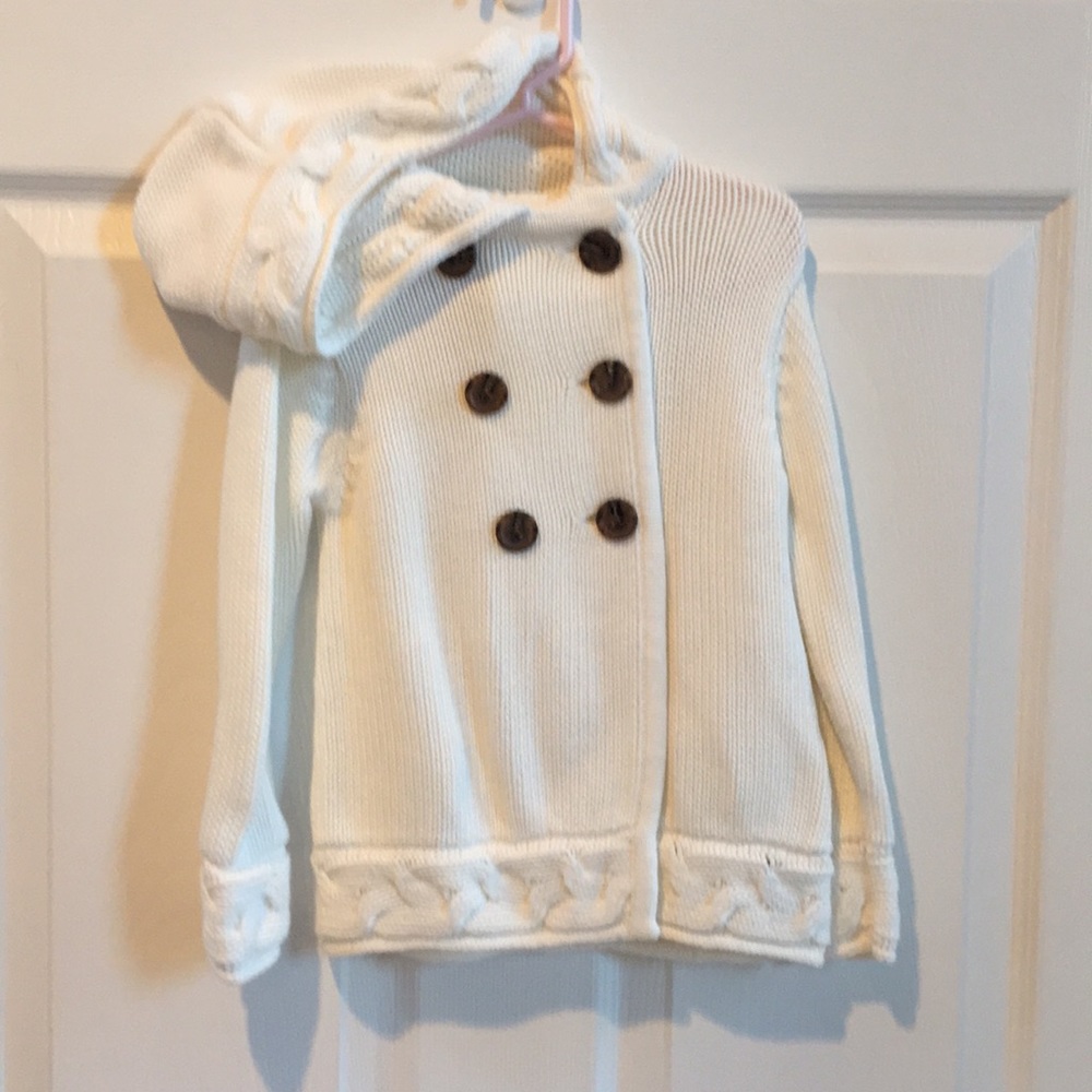 Kids ivory hooded sweater